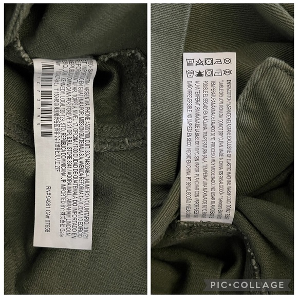 NWT Forever21 Utility Jumpsuit Army Green Short Sleeve Button Front Boilersuit M - Picture 9 of 10